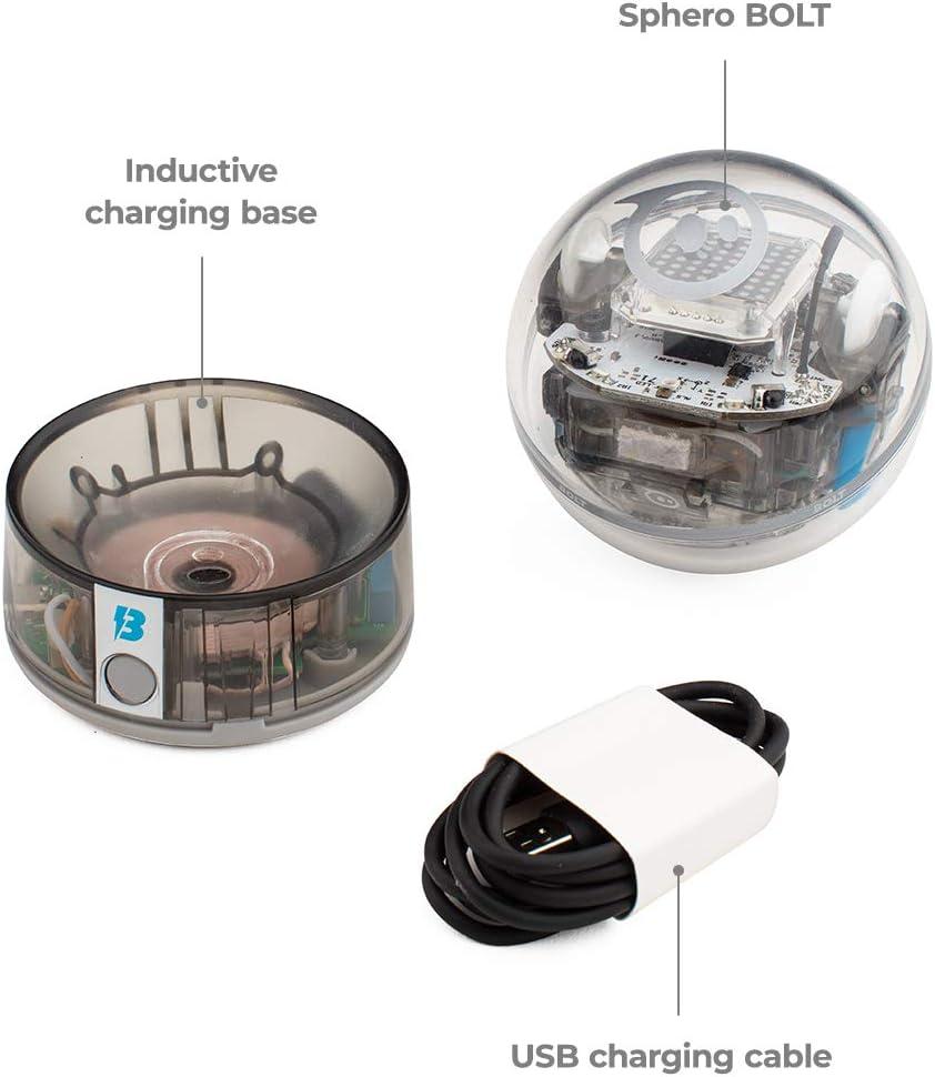 image:imageSphero Bolt Coding amp AI Learning Robot Program with Draw Blocks Python amp Javascript Animated LCD Display Ages 8 Durable Qi Charging WaterproofBOLT