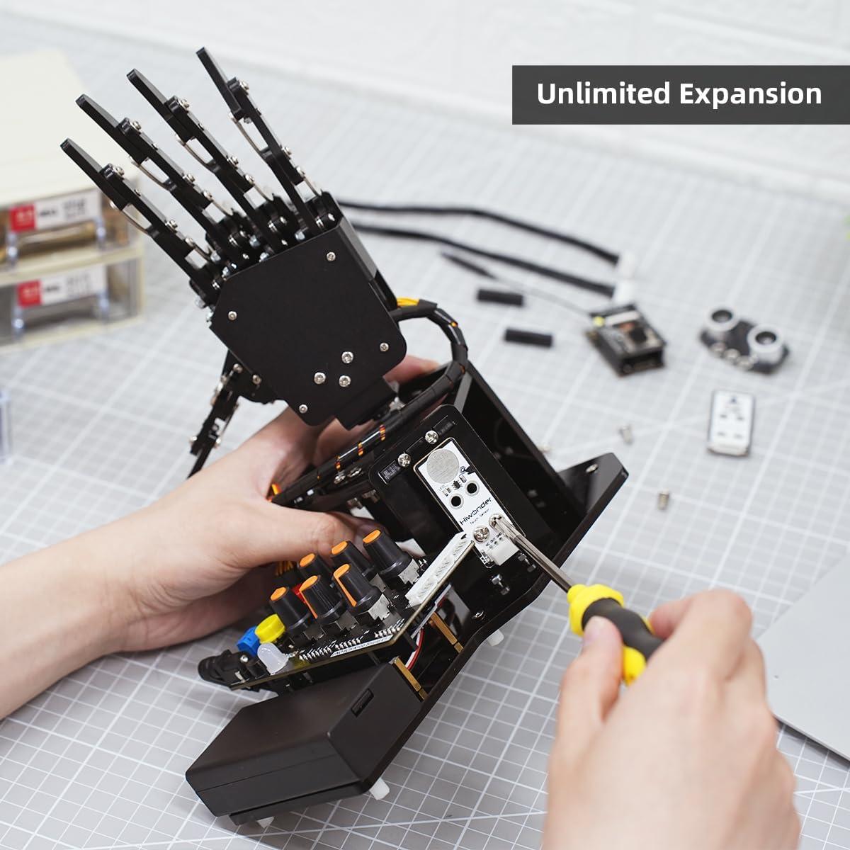 image:imageRobot Hand with Arduino Open Source AI Bionic Robotic Hand Five Fingers Solely Movement Mechanical Arm DIY Smart Robot amp Engineering Kits ScienceCodingProgramming Set Starter KitStarter Kit