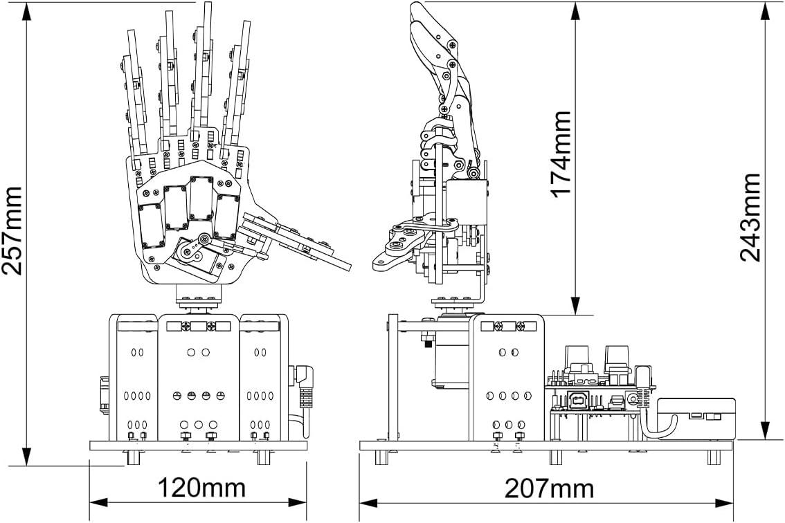 image:imageRobot Hand with Arduino Open Source AI Bionic Robotic Hand Five Fingers Solely Movement Mechanical Arm DIY Smart Robot amp Engineering Kits ScienceCodingProgramming Set Starter KitStarter Kit