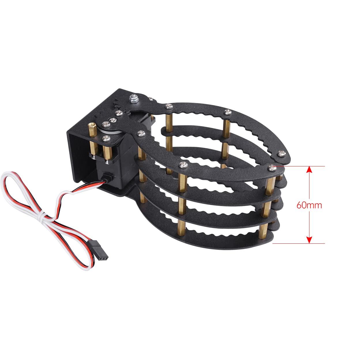 image:imageRobotic Claw Full Metal Wave Edge Clamp Robot Hand Gripper Grabber 1LB Max Grab Weight amp 09in Open Range High Torque Robotic Arm Replace Claw Robot DIY Mechanical Claw without ServoWithout Servo