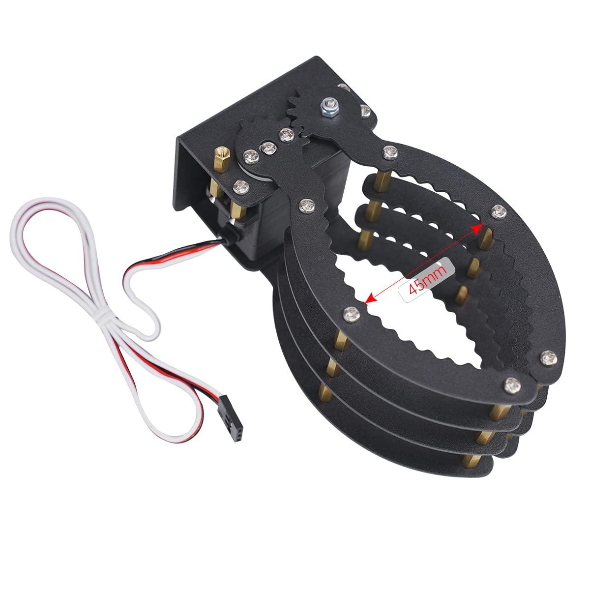 image:imageRobotic Claw Full Metal Wave Edge Clamp Robot Hand Gripper Grabber 1LB Max Grab Weight amp 09in Open Range High Torque Robotic Arm Replace Claw Robot DIY Mechanical Claw without ServoWithout Servo