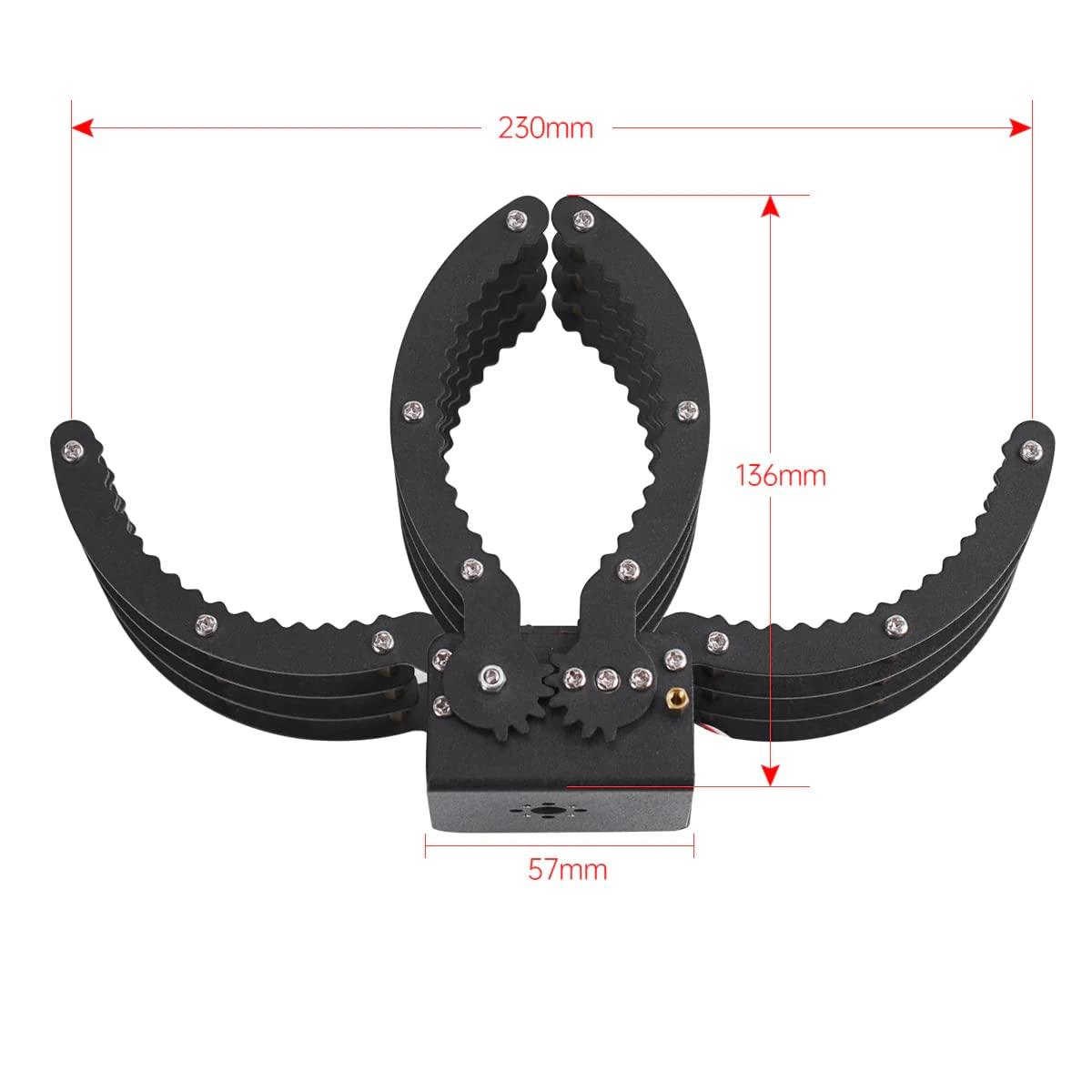 image:imageRobotic Claw Full Metal Wave Edge Clamp Robot Hand Gripper Grabber 1LB Max Grab Weight amp 09in Open Range High Torque Robotic Arm Replace Claw Robot DIY Mechanical Claw without ServoWithout Servo