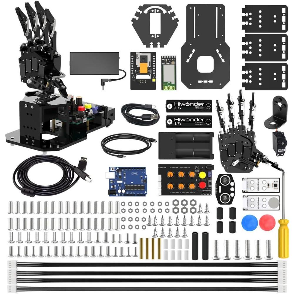 image:imageRobot Hand with Arduino Open Source AI Bionic Robotic Hand Five Fingers Solely Movement Mechanical Arm DIY Smart Robot amp Engineering Kits ScienceCodingProgramming Set Starter KitStandard Kit