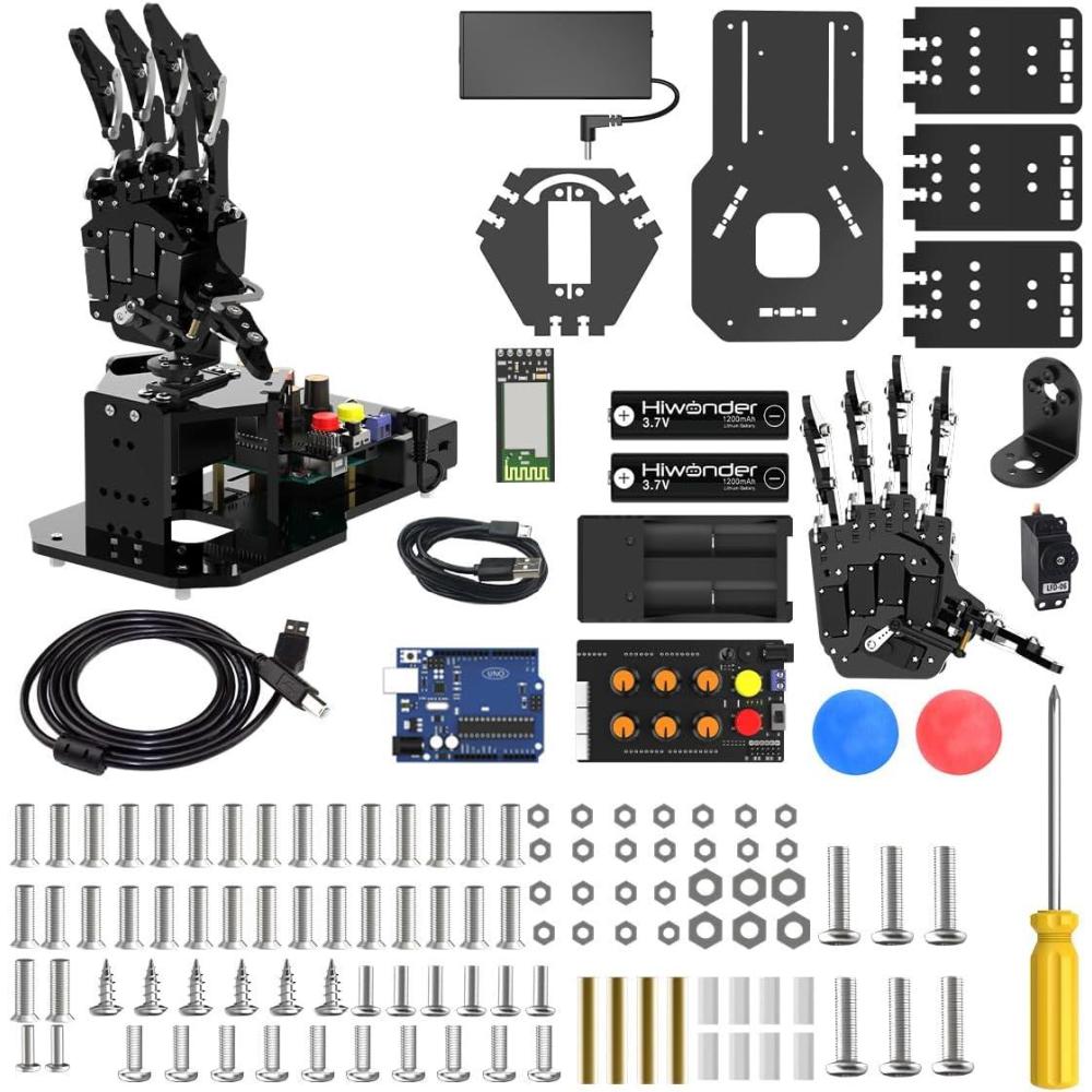 image:imageRobot Hand with Arduino Open Source AI Bionic Robotic Hand Five Fingers Solely Movement Mechanical Arm DIY Smart Robot amp Engineering Kits ScienceCodingProgramming Set Starter KitStarter Kit