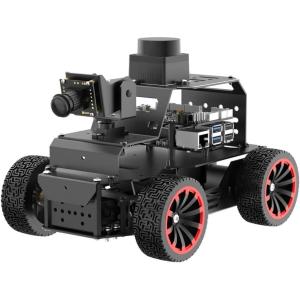 Robot Car for Raspberry Pi 5 ROS2 Programmable AI Vision Smart Robot Kit Ackermann Chassis, Lidar SLAM Mapping Navigation Path Planning Autonomous Driving, MentorPi A1 with RPi 5 4GB