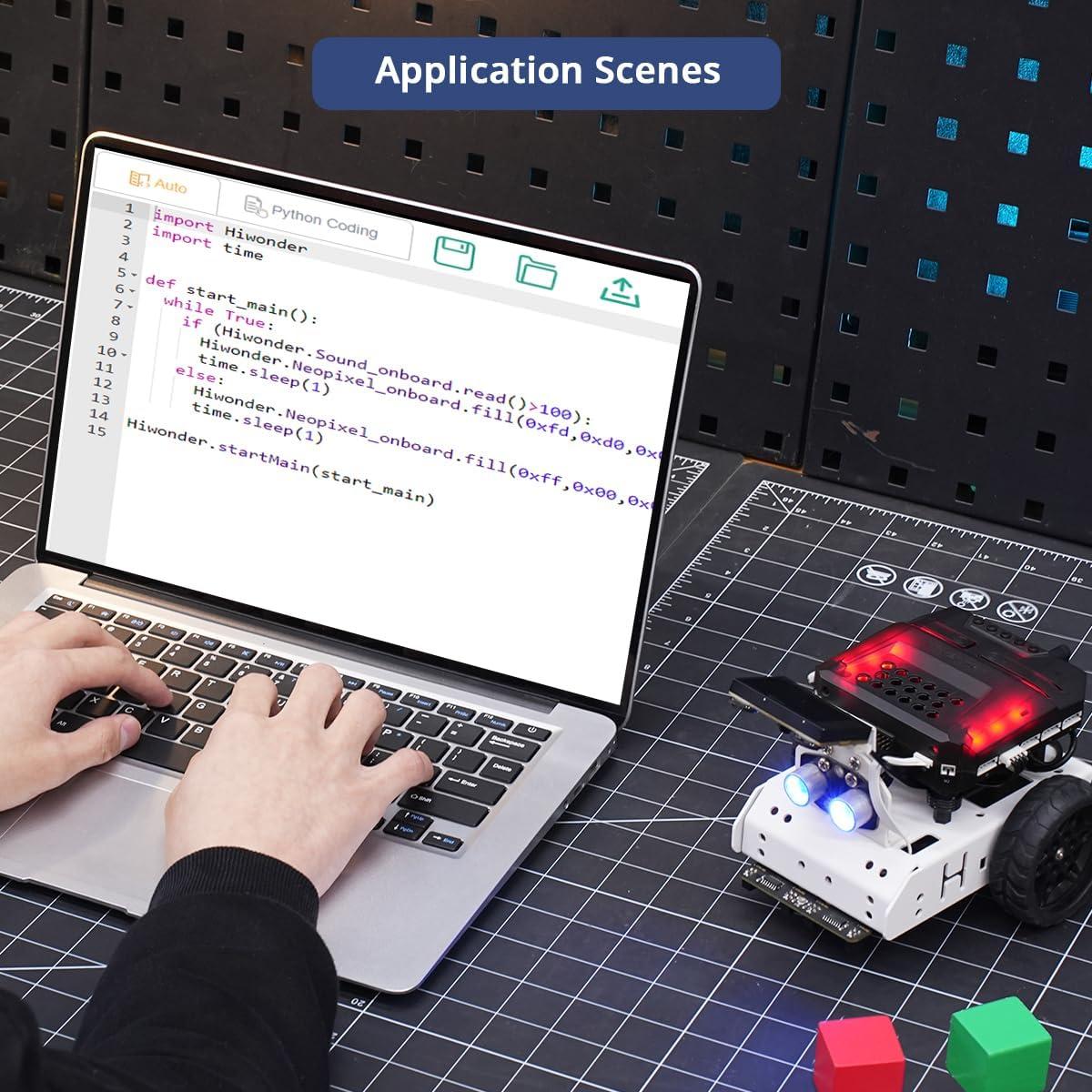 image:imageAiNova AI Vision Robot Car for Scratch amp Python Programming Coding Robot Kit STEM Projects Educational Building Robot Open Source Smart Robotic Standard Kit