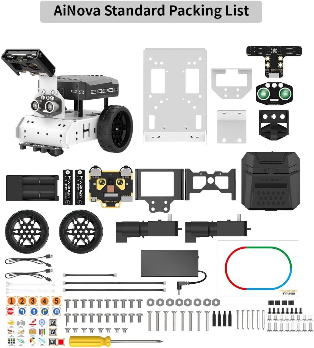 image:imageAiNova AI Vision Robot Car for Scratch amp Python Programming Coding Robot Kit STEM Projects Educational Building Robot Open Source Smart Robotic Standard Kit