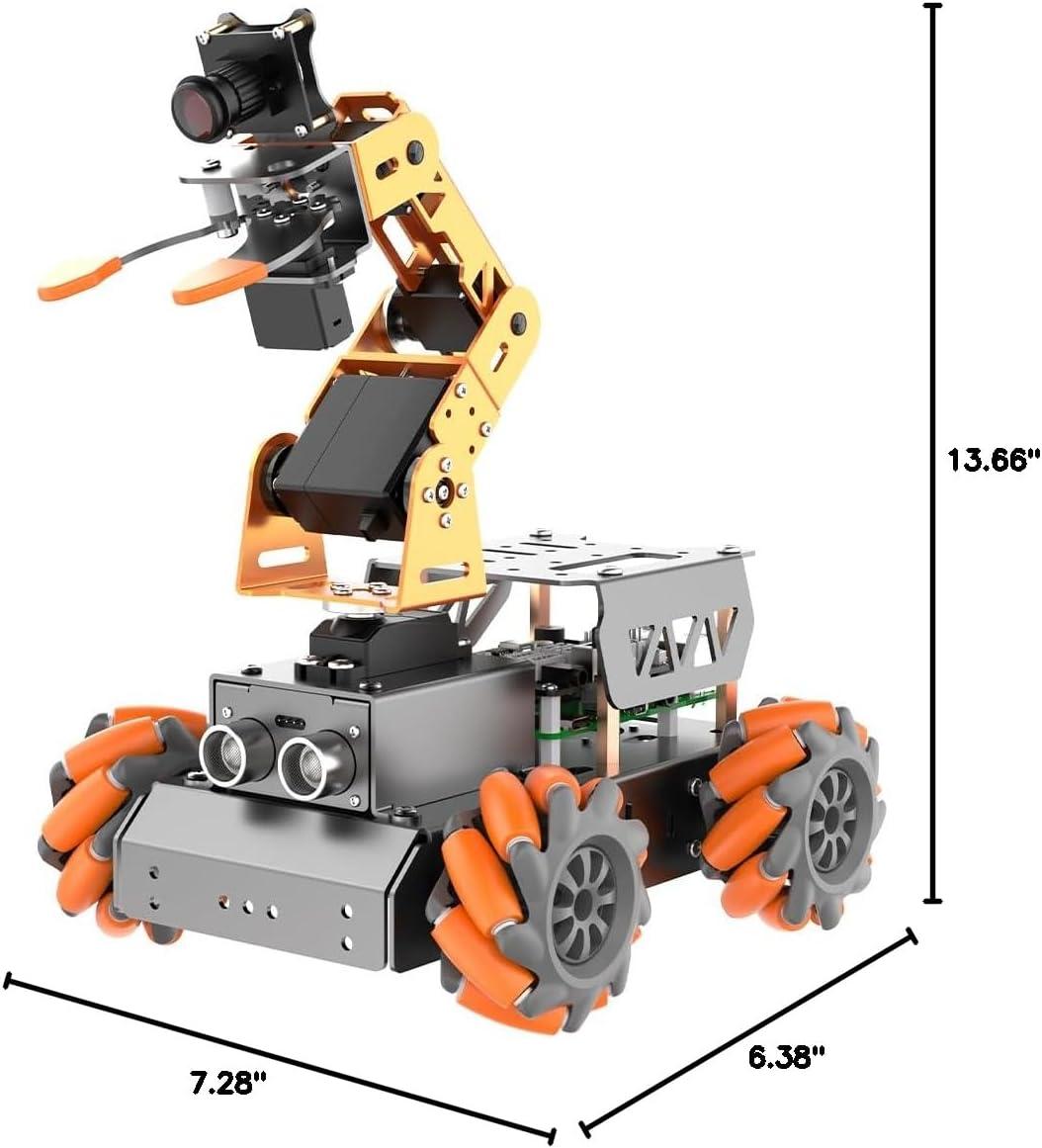 image:imageMasterPi 5DOF Robotic Arm for RaspberryPi 5 AI Vision Tracking Target Sorting Line Follow Open Source Programming Smart Robot Car Kit for Teen Adult STEM Educational Building Robot RPi Not IncludedWithout RPi
