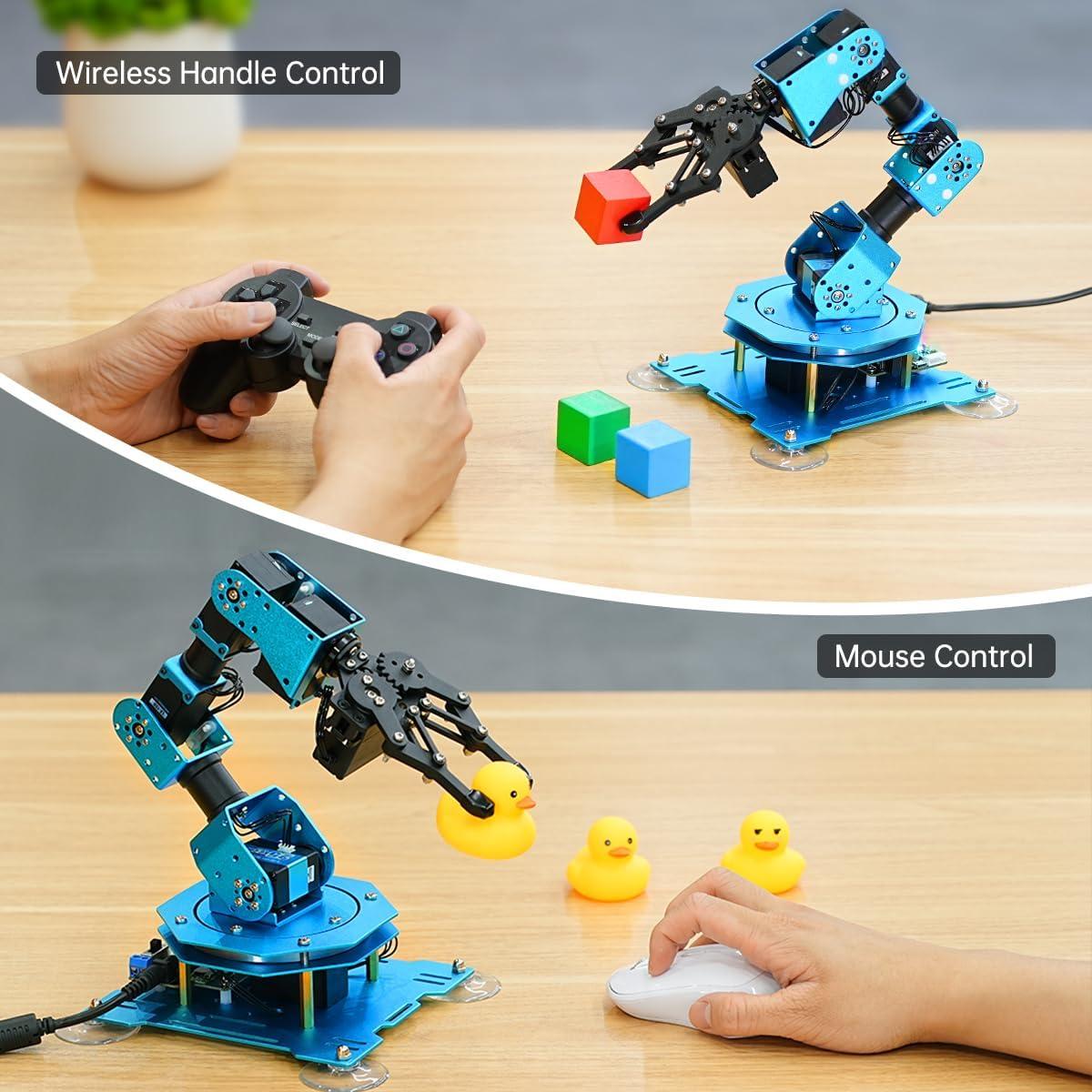 image:imageRobotic Arm for Arduino Coding Programming 6DOF HiwonderxArm1S STEM Educational Building Robot Arm Kits 6 AXIS Full Metal Robotic Arm Wireless ControllerPCAppMouse Control Learning RobotAssembled HiwonderxArm1S