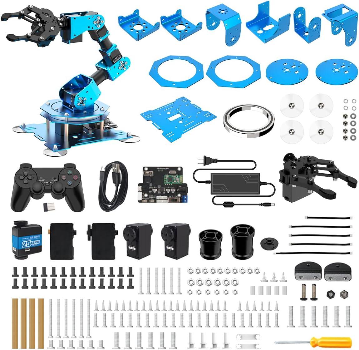 image:imageRobotic Arm for Arduino Coding Programming 6DOF HiwonderxArm1S STEM Educational Building Robot Arm Kits 6 AXIS Full Metal Robotic Arm Wireless ControllerPCAppMouse Control Learning RobotHiwonderxArm1S