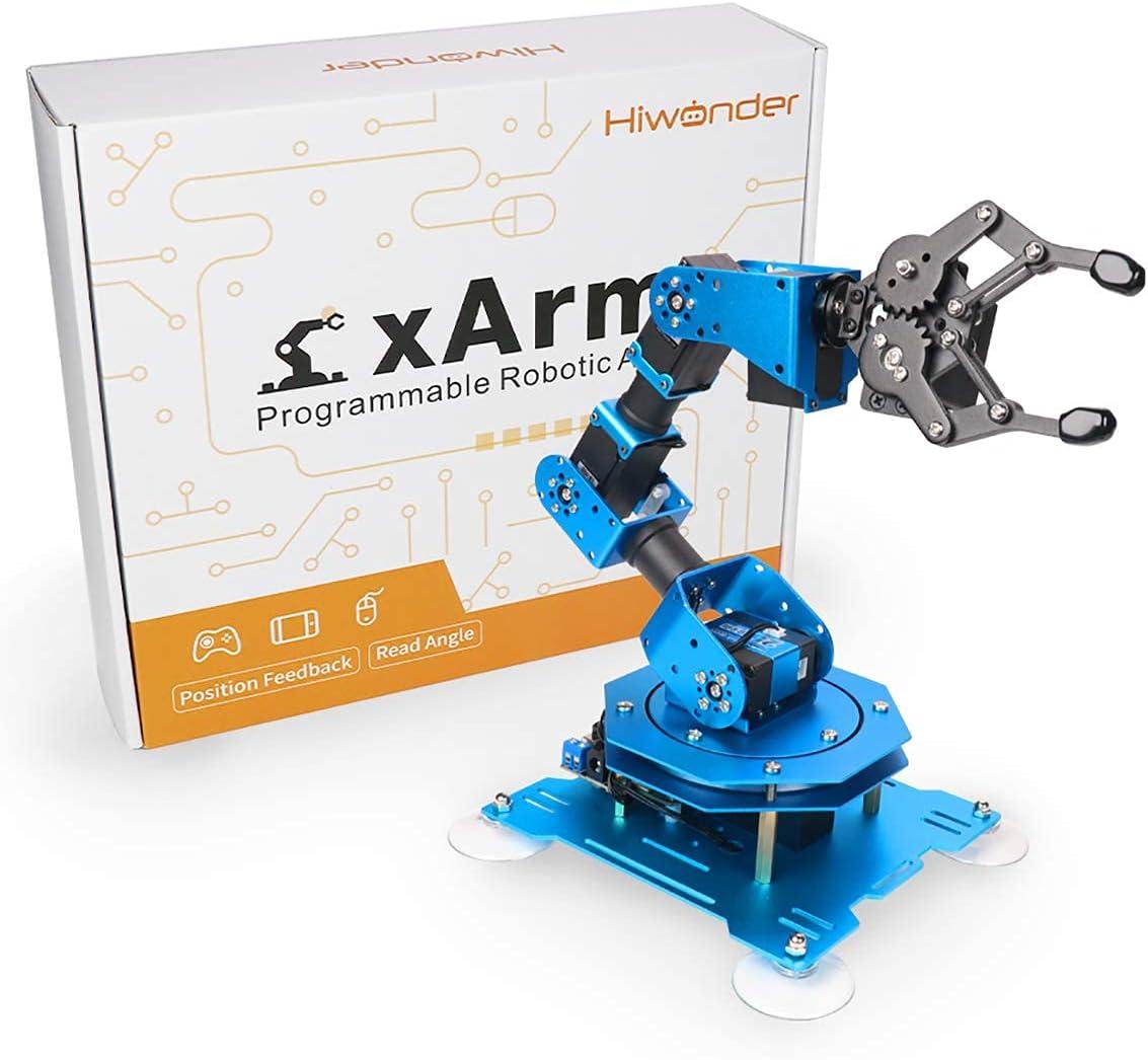 image:imageRobotic Arm for Arduino Coding Programming 6DOF HiwonderxArm1S STEM Educational Building Robot Arm Kits 6 AXIS Full Metal Robotic Arm Wireless ControllerPCAppMouse Control Learning RobotHiwonderxArm1S