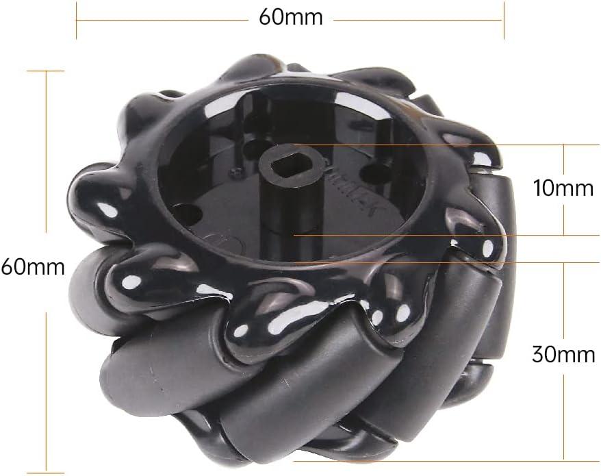image:imageMecanum Robot Chassis Car Kit with 360 Omnidirectional Wheel Aluminum Alloy Frame TT Motor 66mm Omnidirectional Wheels Robotic Moving Platform Robot Car DIY Kit Unassembled