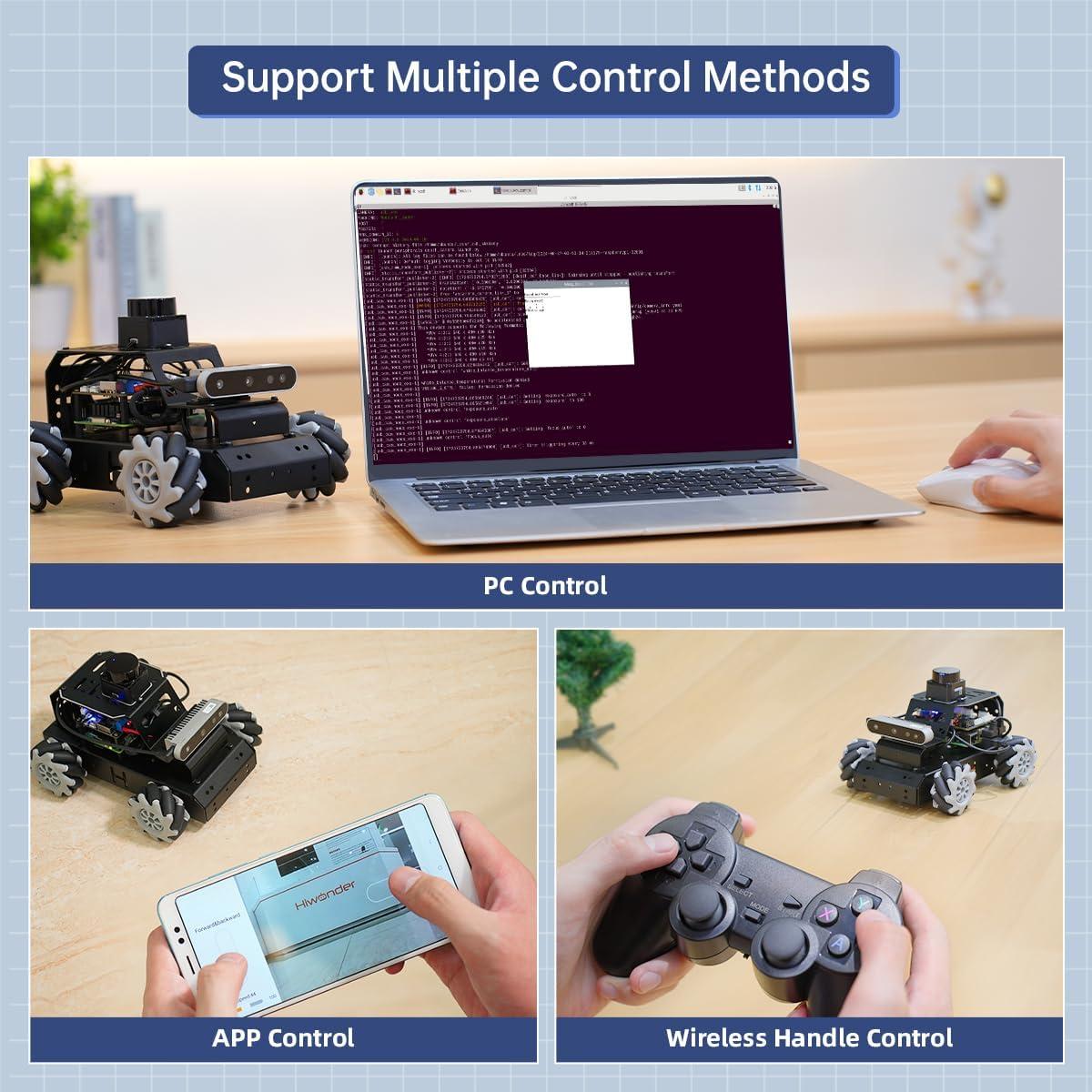 image:imageROS2 Robot Car for Raspberry Pi 5 Programmable AI Smart Robot Kit 3D Depth Camera Lidar SLAM Mapping Navigation Path Planning Autonomous Driving 360 Movement Chassis MentorPi M1 Without RPiWith Raspberry Pi 5 8GB