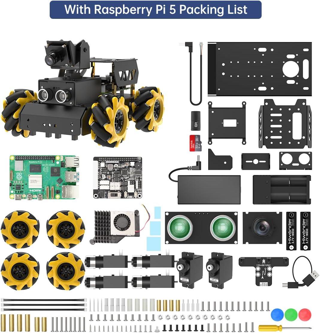 image:imageTurboPi Robot Car for RaspberryPi AI Vision Camera Programmable Smart Robot Car Kit Color Sorting Line Tracking Target Recognition Obstacle Avoidance Support Python Linux Standard Kit Without RPiStandard with 4GB Raspberry Pi 5