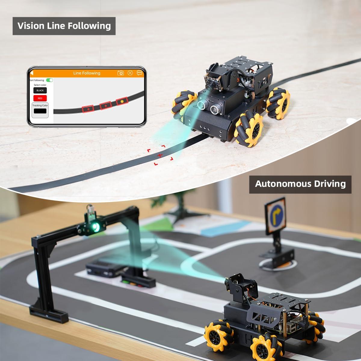 image:imageTurboPi Robot Car for RaspberryPi AI Vision Camera Programmable Smart Robot Car Kit Color Sorting Line Tracking Target Recognition Obstacle Avoidance Support Python Linux Standard Kit Without RPiStandard without Raspberry Pi