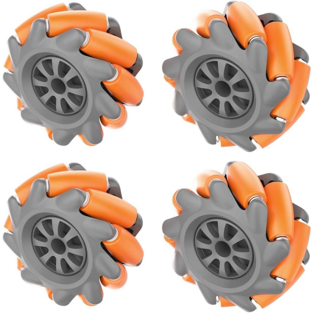 image:imageMecanum Wheel 60mm High Hardness Plastic Wheel OmniDirectional Wheel Intelligent Robot Car Components DIY Accessories4PCSOrange