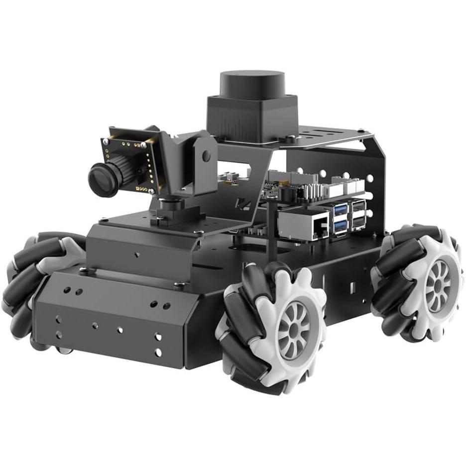 image:imageROS2 Robot Car for Raspberry Pi 5 Programmable AI Vision Smart Robot Kit 360 Omnidirectional Movement Chassis Lidar SLAM Mapping Navigation Path Planning Autonomous Driving MentorPi M1 Without RPiWith RPi 5 4GB