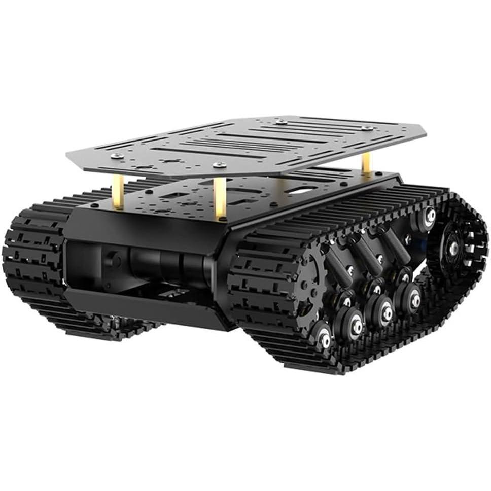 image:imageRobot Tracked Tank Car Chassis with Encoder DC Motor Suspension Shock Absorption Chassis Car Double Layer FullMetal Robotic Moving Platform Track for Arduion RPi Jetson DIY Maker Smart Robot Car2 Layer