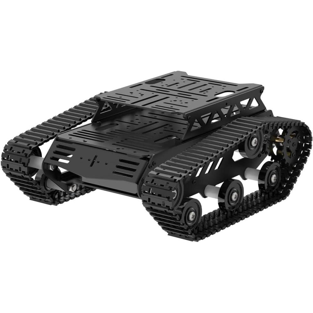 image:imageTank Car Chassis with DC Geared Motor Shock Absorbing Robot Chassis FullMetal Robotic Moving Platform Track for Arduino RaspberryPi Microb Jetson DIY Maker Smart Robot Car Learning Kit BlackBlack