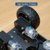 4WD Smart Chassis Car Kit with Aluminum Alloy Chassis, TT Motor, 66mm Wheels, Robotic Moving Platform (Black, Unassembled)
