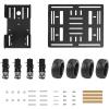 4WD Smart Chassis Car Kit with Aluminum Alloy Chassis, TT Motor, 66mm Wheels, Robotic Moving Platform (Black, Unassembled)