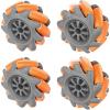 Mecanum Wheel, 60mm High Hardness Plastic Wheel, Omni-Directional Wheel Intelligent Robot Car Components, DIY Accessories(4PCS)(Orange)