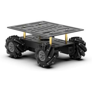 Mecanum Robot Chassis Car Kit with 360° Omnidirectional Wheel, Aluminum Alloy Frame, TT Motor, 66mm Omnidirectional Wheels, Robotic Moving Platform Robot Car DIY Kit (Unassembled)