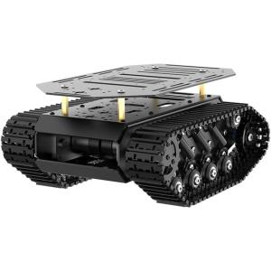 Robot Tracked Tank Car Chassis with Encoder DC Motor, Suspension Shock Absorption Chassis Car Double Layer Full-Metal Robotic Moving Platform Track for Arduion RPi Jetson DIY Maker Smart Robot Car(2 Layer)