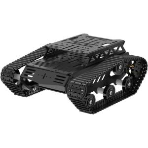 Tank Car Chassis with DC Geared Motor, Shock Absorbing Robot Chassis Full-Metal Robotic Moving Platform Track for Arduino RaspberryPi Microb Jetson DIY Maker Smart Robot Car Learning Kit (Black)(Black)