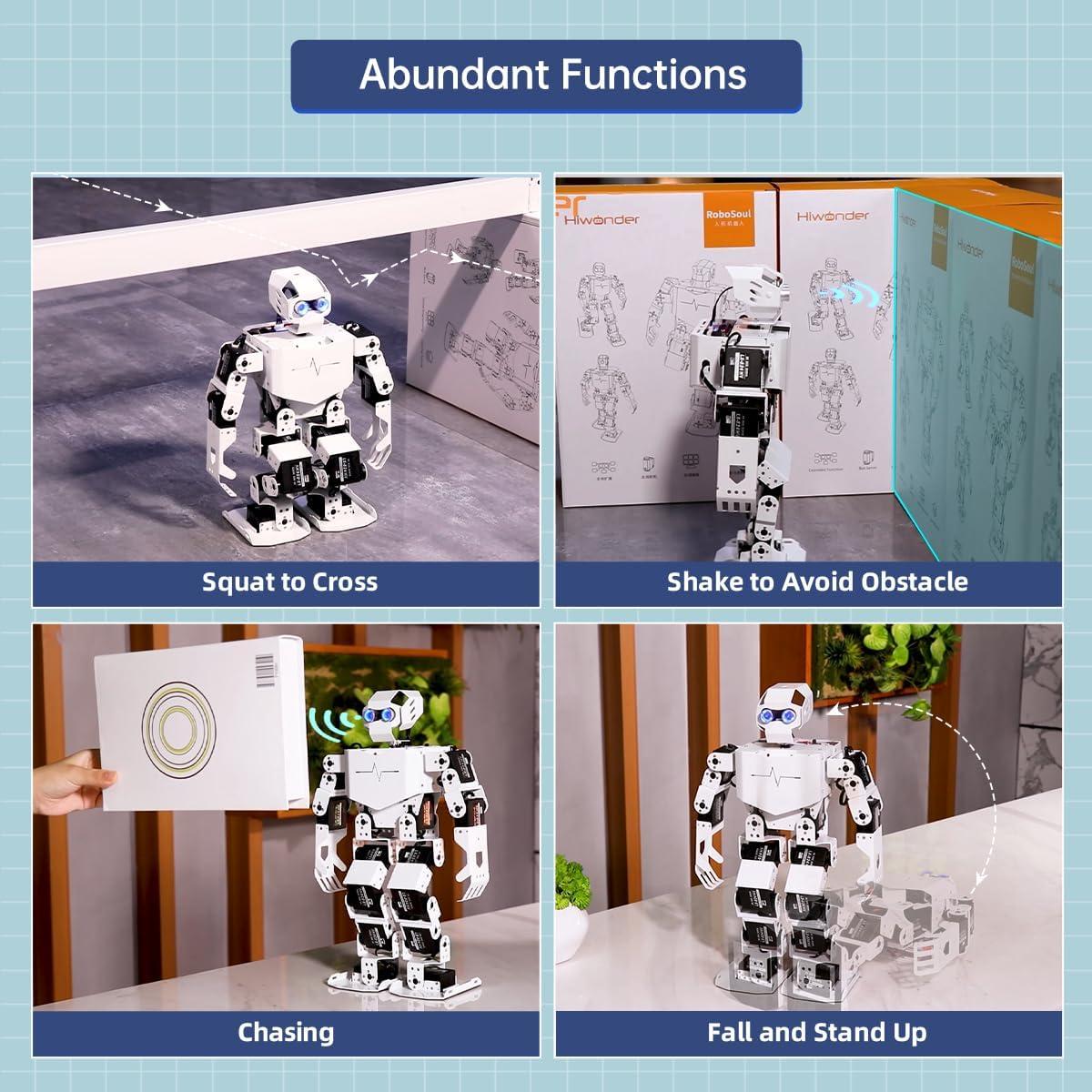 image:imageAI Vision amp Voice Interaction Robot for Arduino Scratch Python Starter Programming 17DOF Humanoid Robot STEM Project Education Voice Command Walking Dancing Kicking SelfStand Up Tonybot Standard kitAdvanced Kit