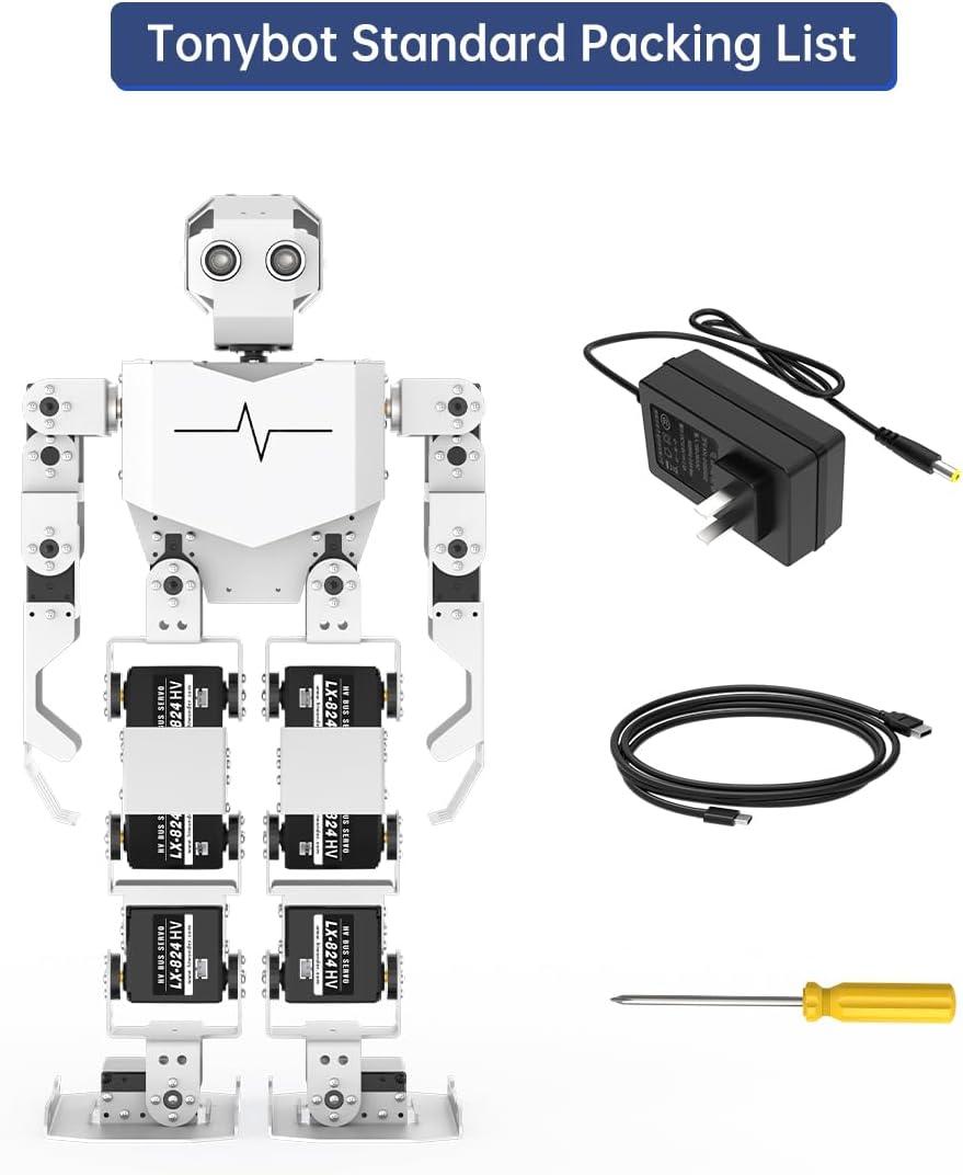 image:imageAI Vision amp Voice Interaction Robot for Arduino Scratch Python Starter Programming 17DOF Humanoid Robot STEM Project Education Voice Command Walking Dancing Kicking SelfStand Up Tonybot Standard kitStandard Kit