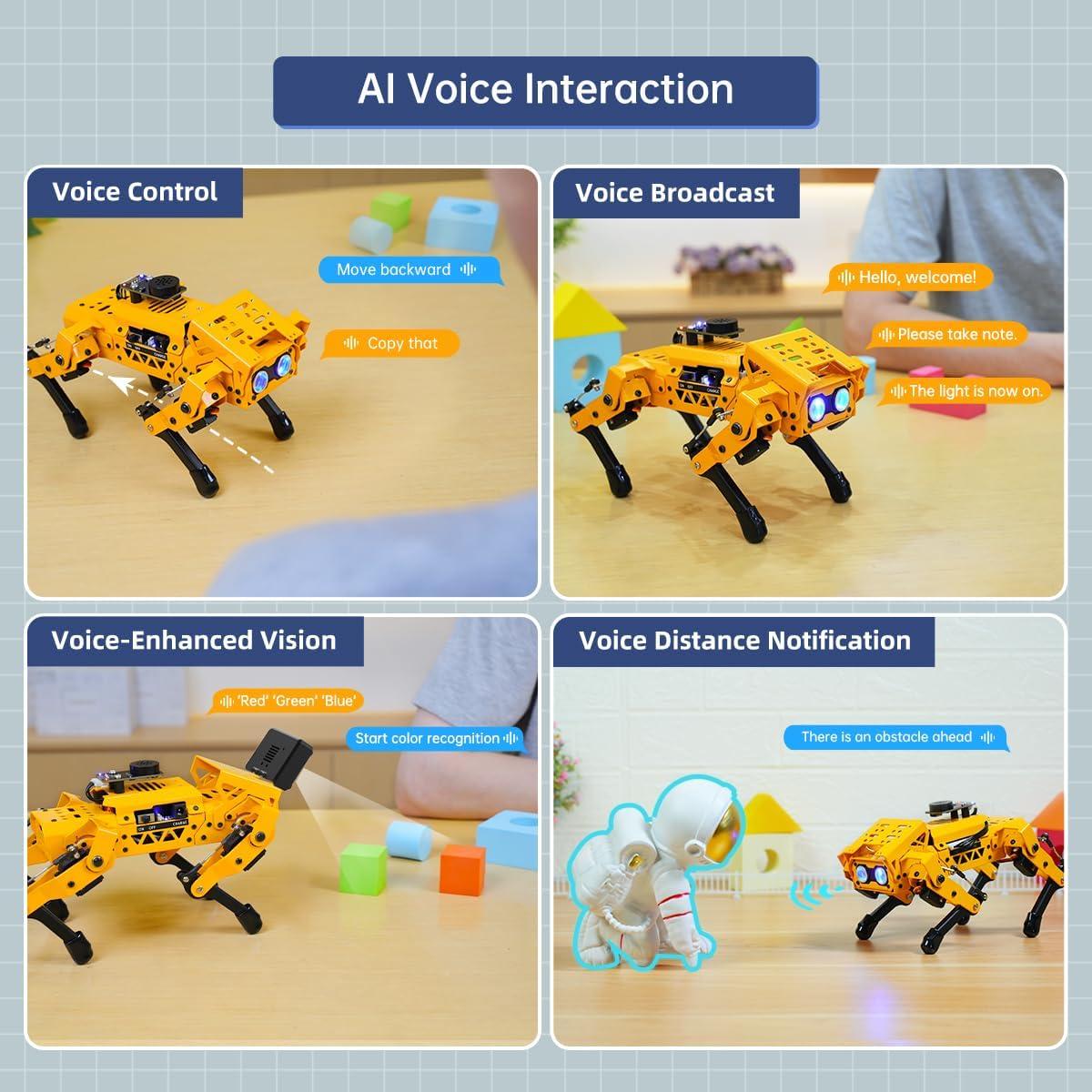 image:imageMechDog Robot Dog for Arduino Scratch Python Starter Smart Robot Kit with ESP32 AI Camera Self Balancing Target RecognitionampTracing Open Source Bionic Quadruped Programming Science Set Standard KitAdvance Kit