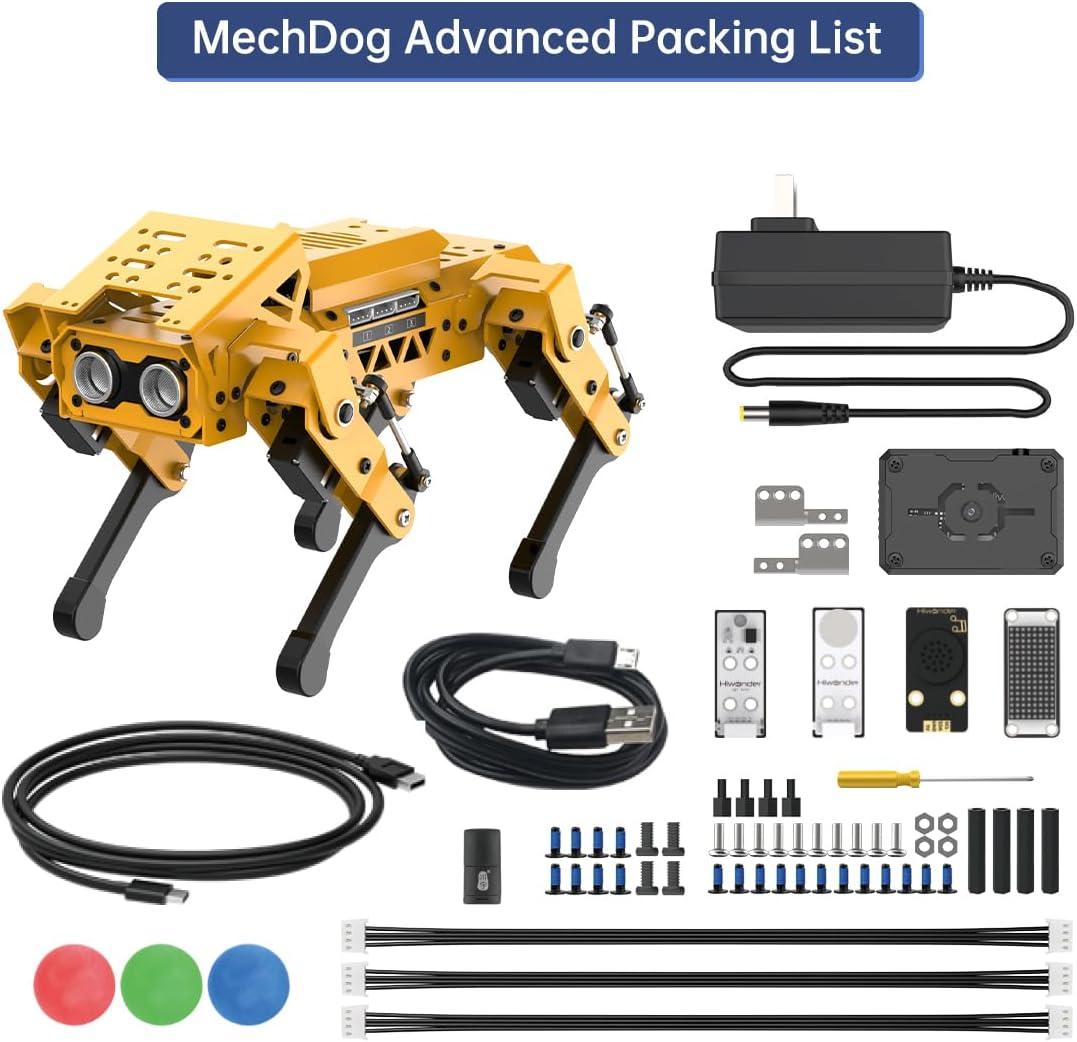 image:imageMechDog Robot Dog for Arduino Scratch Python Starter Smart Robot Kit with ESP32 AI Camera Self Balancing Target RecognitionampTracing Open Source Bionic Quadruped Programming Science Set Standard KitAdvance Kit