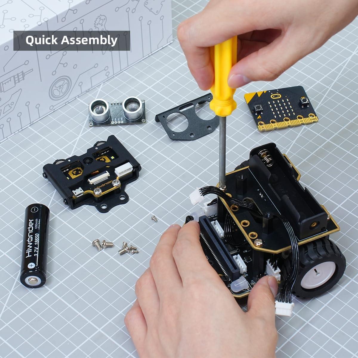 image:imageNexbit Microbit V2 Smart Robot Kit Programming STEM Science Educational Robot with AI Vision Camera for Robotic Beginner Learning Graphical Makecode Coding Car Starter Kit