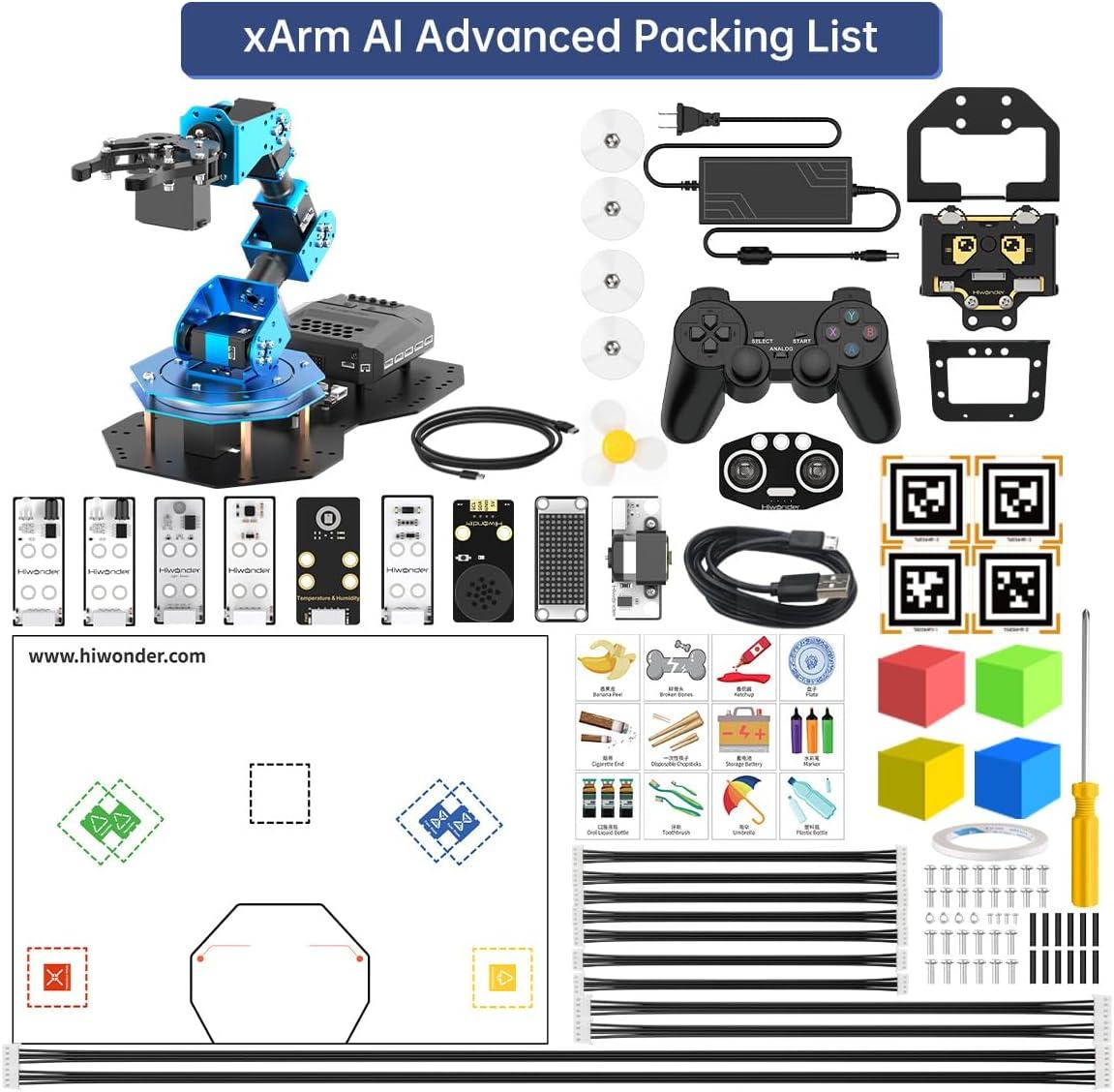 image:imageRobotic Arm AI Vision Voice Control for Arduino Scratch Python 6DOF Smart Robot Arm STEM Project Educational Robot amp Engineering Kits ScienceCodingProgramming Set xArmAI Standard KitAdvanced Kit