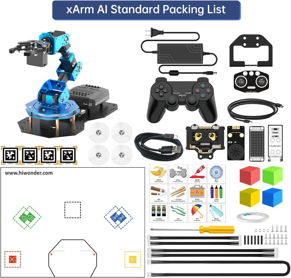 image:imageRobotic Arm AI Vision Voice Control for Arduino Scratch Python 6DOF Smart Robot Arm STEM Project Educational Robot amp Engineering Kits ScienceCodingProgramming Set xArmAI Standard KitStandard Kit