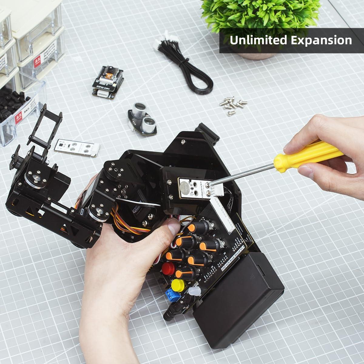 image:imageRobotic Arm with Arduino 5DOFAxis AI Smart Robot Arm Open Source STEM Educational Building Robotics amp Engineering Kits ScienceCodingProgramming Set miniArm Starter KitStandard Kit