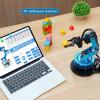 Robotic Arm Kit 6DOF Programming Robot Arm with 5 Servo, Handle, Mechanical Claw and More, PC Software APP Control with Tutorial(LeArm)