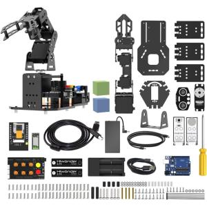 Robotic Arm with Arduino 5DOF/Axis AI Smart Robot Arm Open Source STEM Educational Building Robotics & Engineering Kits, Science/Coding/Programming Set, miniArm Starter Kit(Standard Kit)